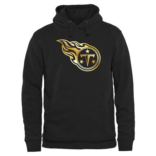 Men's Tennessee Titans Pro Line Black Gold Collection Pullover Hoodie - Click Image to Close